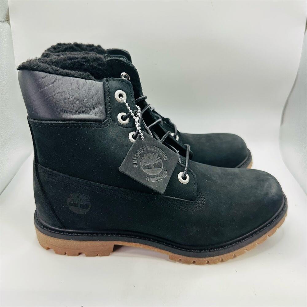 Timberland Premium 6-Inch Waterproof Warm Lined Boots | Women's 7.5 Black | New - Picture 2 of 9